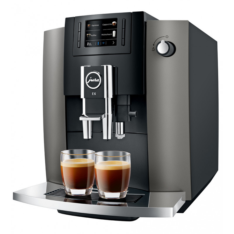 Cafetière Jura avec broyeur E6 Platine ou Pianowhite Aroma G3